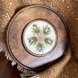 Vintage Pressed Flower Charcuterie Board